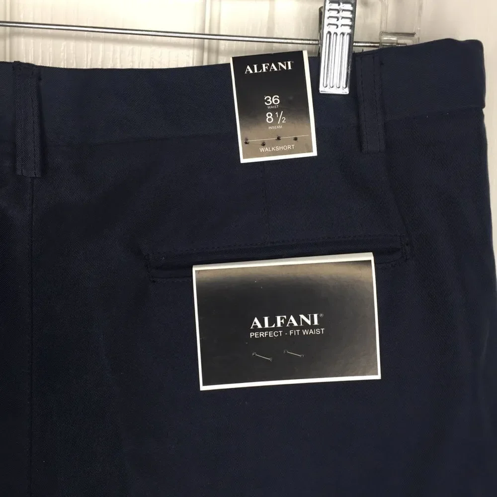 Alfani Walkshort Navy Flexible Waistband